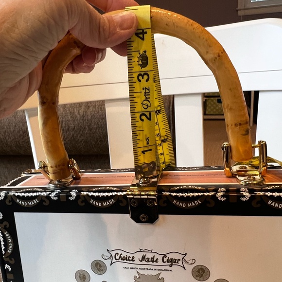 Romeo Roma Vintage Style Cigar Box Purse Patterned Floral Back Rainbow Flowers - Picture 12 of 13